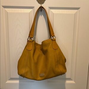 Yellow Leather Tote Bag